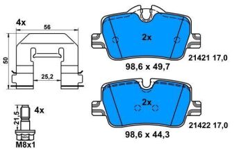 BMW 4 Serisi G22 430i Arka Fren Balatası 2.0 Turbo 245 Beygir 2021 Sonrası ATE ORIGINAL