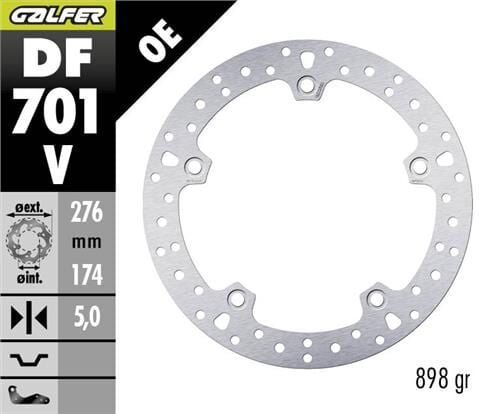 BMW R 1150 GS Arka Fren Diski 276 mm 2002-2005 GALFER YUVARLAK SABİT DİSK