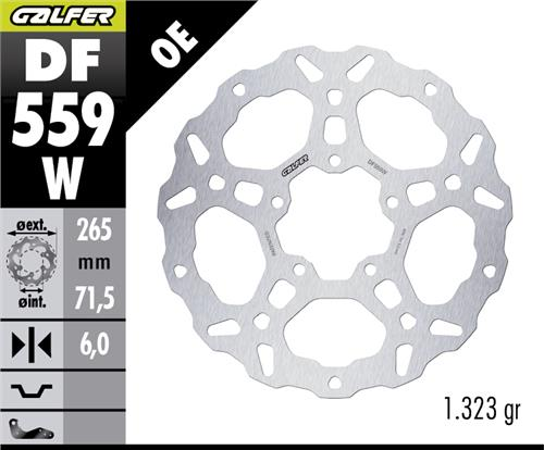 Ducati Desert X Arka Fren Diski 265 mm 2021 Sonrası GALFER DALGALI SABİT ÇELİK DİSK