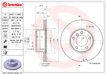 BMW E39 528i Ön Fren Diski 296 mm Çap 1996-2003 BREMBO