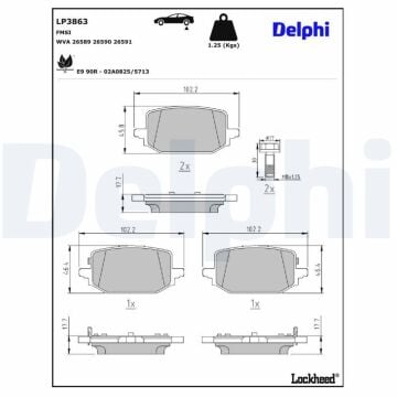 Renault Austral Arka Fren Balatası 1.3 TCe Hybrid 158 Beygir 2022 Sonrası DELPHI