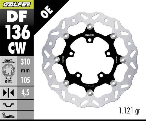 Honda CB 650 R Ön Fren Diski 310 mm 2019 Sonrası GALFER DALGALI HAREKETLİ ALUMİNYUM DİSK