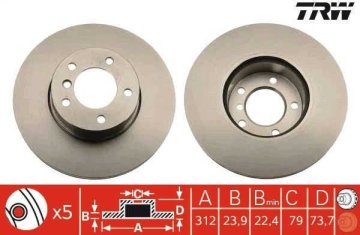 BMW E84 X1 Ön Fren Diski 18i sDrive 312 mm Çap 2010-2015 TRW