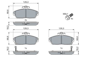 Honda Civic 7 Ön Fren Balatası 1.6 Yaylı Tip 2002-2005 BOSCH