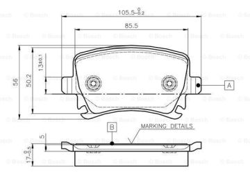 Volkswagen Passat B6 Arka Fren Balatası 2.0 FSI 150 Beygir 2006-2011 BOSCH