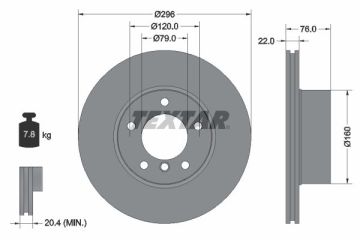 BMW E39 520i Ön Fren Diski 170 Beygir 296 mm Çap 2001-2003 TEXTAR