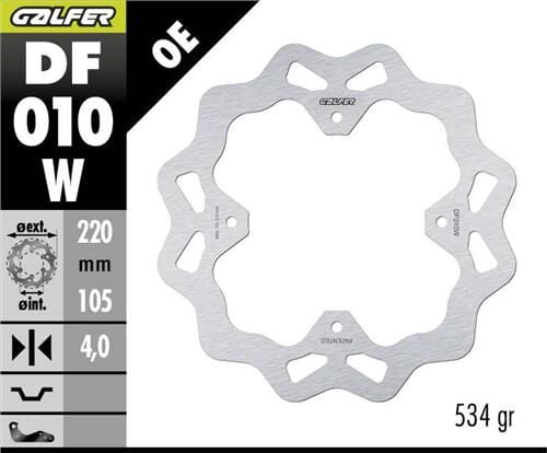Honda CRF 250 L Arka Fren Diski 220 mm 2013 Sonrası GALFER DALGALI SABİT DİSK