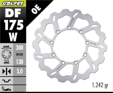 Kawasaki Kle 500 Ön Fren Diski 300 mm 1991 2006 Arası GALFER DALGALI SABİT ÇELİK DİSK