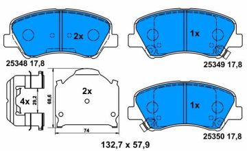 Hyundai Accent Blue Ön Fren Balatası 2011-2017 ATE ORIGINAL