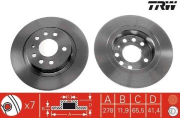 Opel Vectra C Arka Fren Diski 1.9 CDTI 2002-2008 TRW