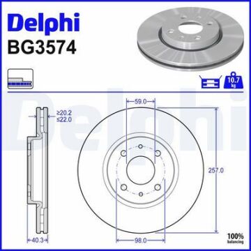 Fiat Linea Ön Fren Diski 1.3 Multijet 95 Beygir 257 mm Çap 2007-2017 DELPHI