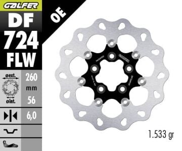 Harley Davidson Sportster Iron 883 Xl883N Arka Fren Diski 260 mm 2009 2013 Arası GALFER DALGALI HAREKETLİ ÇELİK DİSK