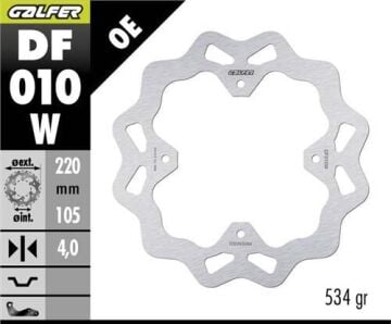 Honda CRF 250 Rally Arka Fren Diski 220 mm 2017 Sonrası GALFER DALGALI SABİT DİSK