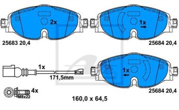 Audi A3 Ön Fren Balatası 1.0 TFSI 115 Beygir 2013-2020 ATE ORIGINAL