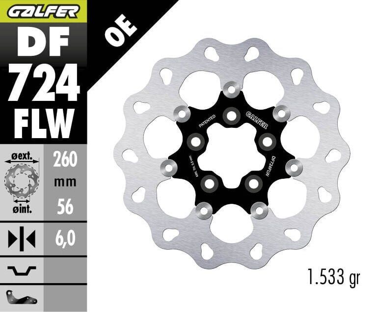 Harley Davidson Sportster Iron 883 Xl883N Arka Fren Diski 260 mm 2014 2022 Arası GALFER DALGALI HAREKETLİ ÇELİK DİSK