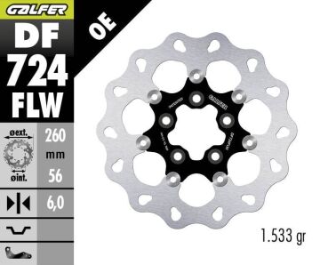 Harley Davidson Street 750 Xg750 Arka Fren Diski 260 mm 2015 2020 Arası GALFER DALGALI HAREKETLİ ÇELİK DİSK