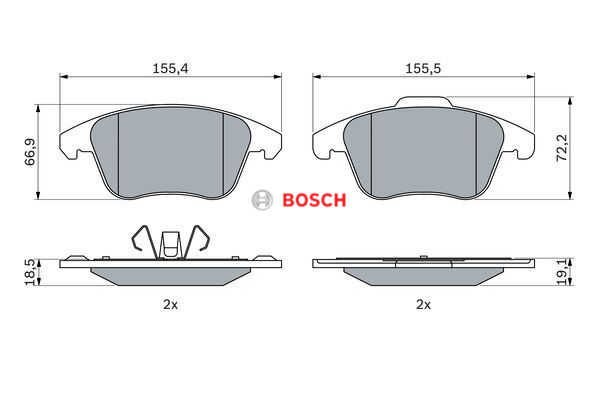 Peugeot 2008 Ön Fren Balatası 302 mm Disk İçin 2019 Sonrası BOSCH