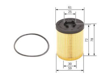 Opel Vectra B Yağ Filtresi 2.5i V6 170 Beygir Motor No 08300418 Sonrası 1996-2002 BOSCH