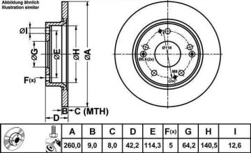Honda Civic 8 Hatchback Arka Fren Diski 282 mm Çap 2006-2011 ATE ORIGINAL