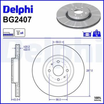 Fiat Linea Ön Fren Diski 1.6 Multijet 105 Beygir 284 mm Çap 2007-2017 DELPHI