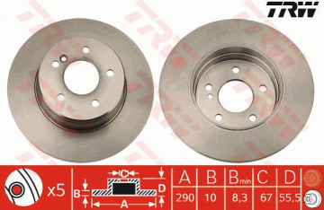 Mercedes E Serisi 210 Kasa Arka Fren Diski E320 220 Beygir 290 mm Çap 1996-2002 TRW